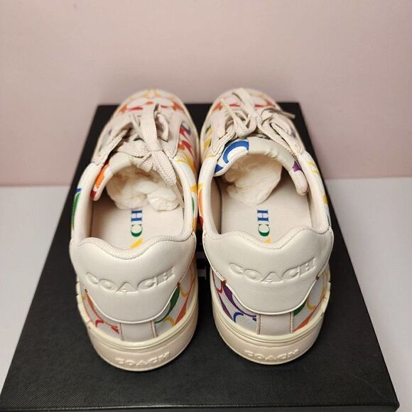 NIB COACH CI898 Size 10D Men's Chalk Multicolor Rainbow CLIP Low Top Sneaker - Picture 6 of 7